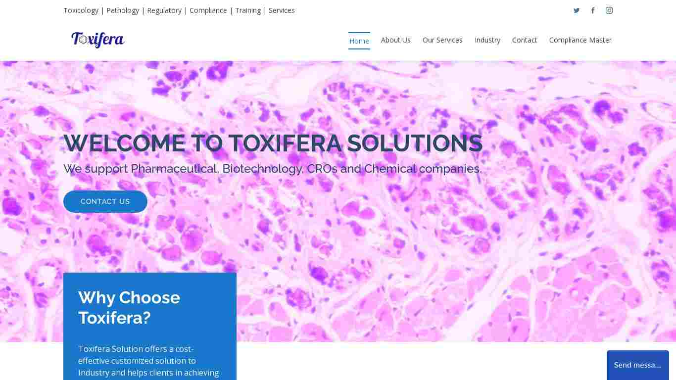 Toxifera Solutions website screenshot